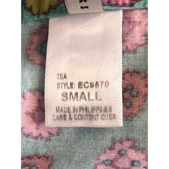 Cruz Natori Button Front Tunic Dress/TopSize S-M 3/4 Sleeves Colorful - Picture 6 of 6